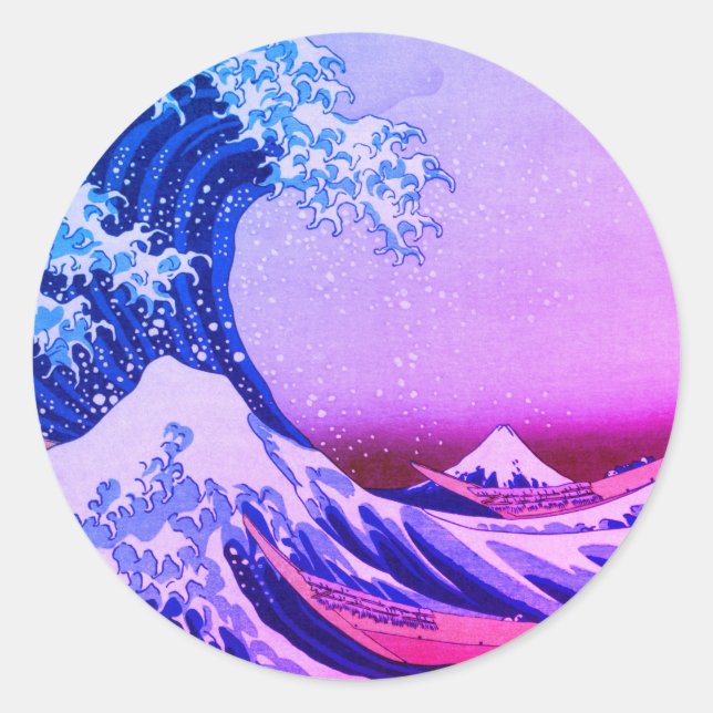 Great Wave off Kanagawa & Japanese Art /Japan Classic Round Sticker (Front)