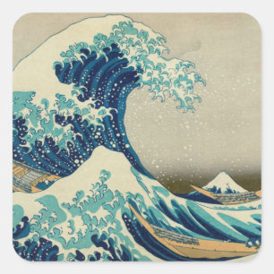 Great Wave off Kanagawa & Japanese Art /Japan Square Sticker