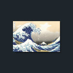 Great Wave Off Kanagawa Japanese Vintage Style Canvas Print<br><div class="desc">Try a smaller stretched canvas print. Transfer the image to other wall art or gifts in the marketplace. Want something really unique? Try some of the colourful vintage and ombre filters in the system, or add a Japanese haiku or other personalised quote or text message. The Great Wave off Kanagawa...</div>