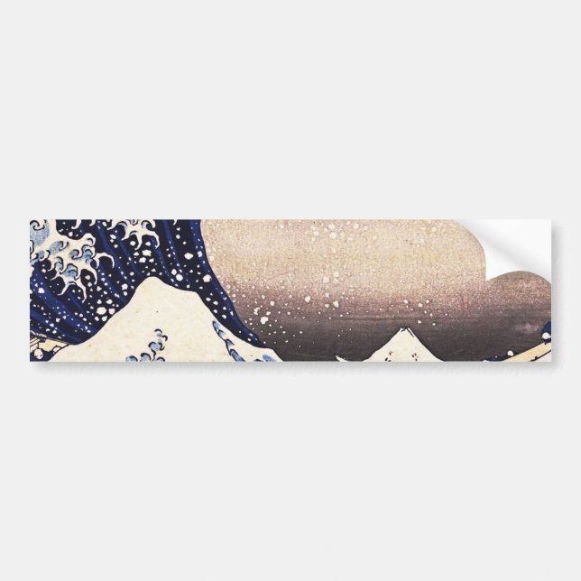 Great Wave Off Kanagawa Japanese Woodblock Print Bumper Sticker (Front)