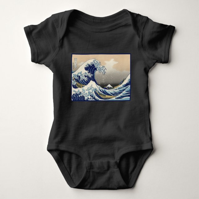 Great Wave off Kanagawa & Mount Fuji Japan Sea Baby Bodysuit (Front)