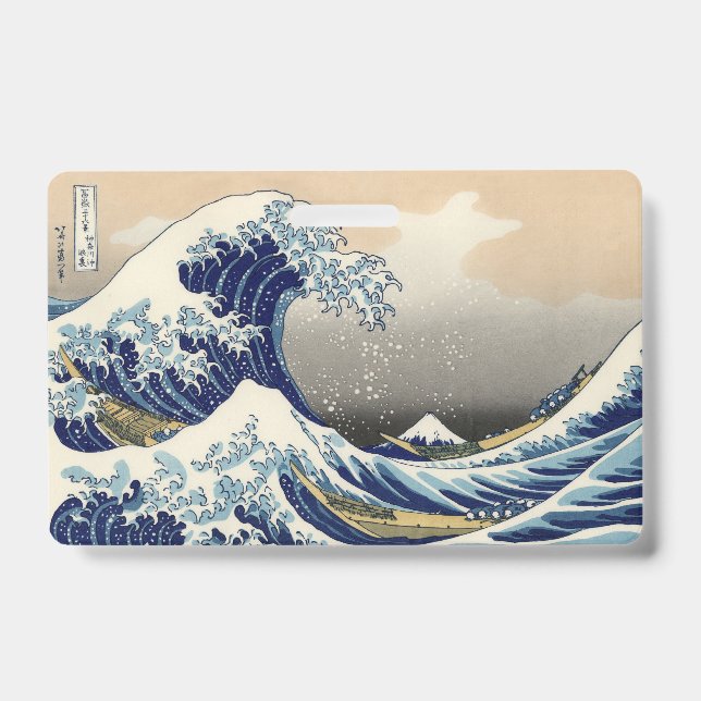 Great Wave off Kanagawa & Mount Fuji Japan Sea ID Badge (Front)