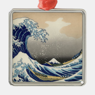 Great Wave off Kanagawa & Mount Fuji Japan Sea Metal Tree Decoration