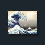 Great Wave off Kanagawa Oriental Fine Art Canvas Print<br><div class="desc">Vintage watercolor of what some say is a tidal wave about to hit the shoreline of Japan as fishermen try to escape in their boats.  Mount Fuji is in the background.</div>