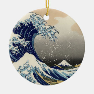 Great Wave off Kanagawa Oriental Fine Art Ceramic Tree Decoration