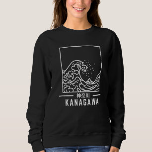 Great Wave Off Kanagawa Vaporwave Glitch Aesthetic Sweatshirt
