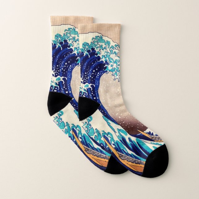 Great Wave Off Kanagawa Vintage Japanese Art Socks (Pair)