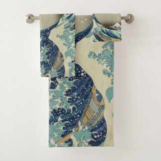 Great Wave Off the Coast of Kanagawa by Hokusai Bath Towel Set