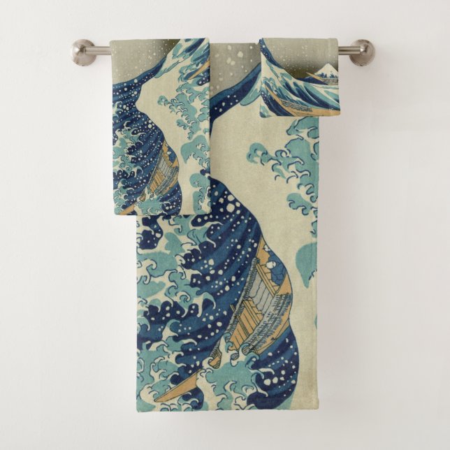 Great Wave Off the Coast of Kanagawa by Hokusai Bath Towel Set (Insitu)
