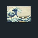 Great Wave Off the Coast of Kanagawa by Hokusai Canvas Print<br><div class="desc">36 Views of Mount Fuji: The Great Wave Off the Coast of Kanagawa by Katsushika Hokusai from the Edo period, c. 1830. Traditional woodblock print. Vintage illustration fine art maritime design featuring a seascape of huge crashing tidal waves with boats of people and Mount Fuji in the distance. Although assumed...</div>