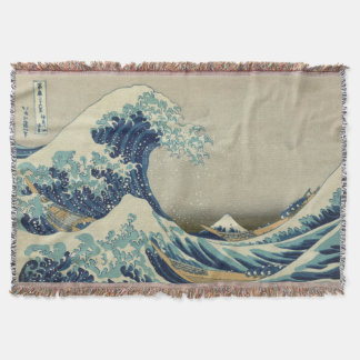 Great Wave Off the Coast of Kanagawa by Hokusai Throw Blanket
