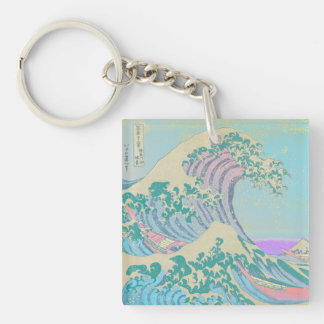 Great Wave Pastel Key Ring