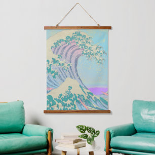 Great Wave Pastel Tapestry Wall Hanging
