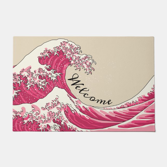 Great wave - pink doormat (Front)