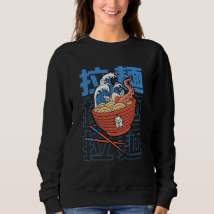 Great Wave Ramen Octopus Japanese Foodie Anime Ota Sweatshirt