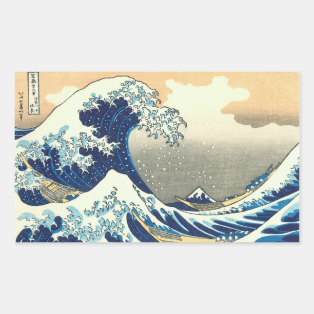 Great Wave Rectangular Sticker (Front)