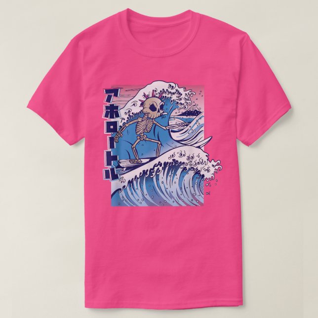 Great Wave Skeleton Art Painting  T-Shirt (Design Front)