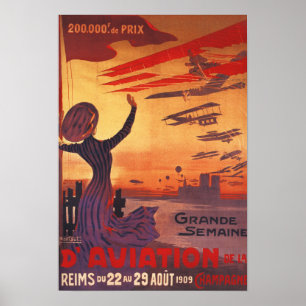 Great Week of Aviation - Woman Waving Poster