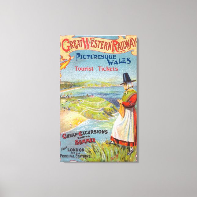 Great Western Railray Promo Tours to Wales Canvas Print (Front)
