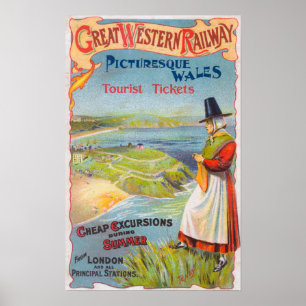 Great Western Railray Promo Tours to Wales Poster