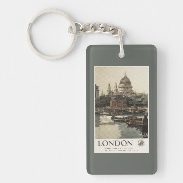 Great Western Railway St. Paul's Travel Poster Key Ring (Front)