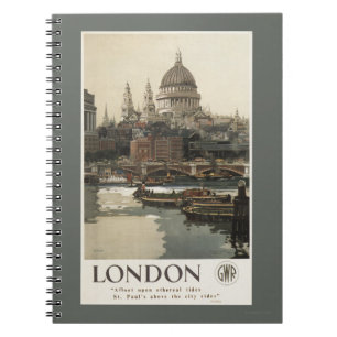 Great Western Railway St. Paul's Travel Poster Spiral Notebook
