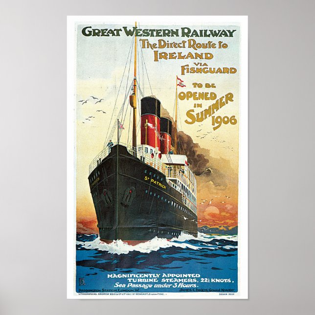 Great Western Railway - To Ireland Poster (Front)