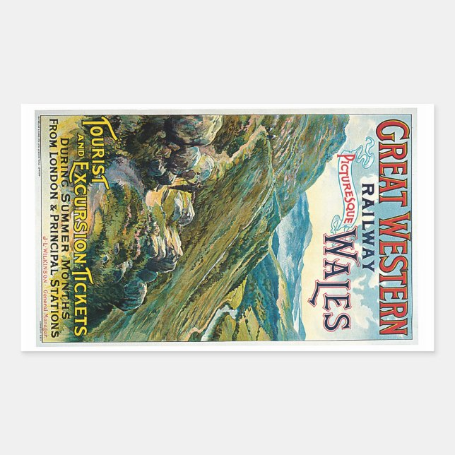 Great Western Railway ~ Wales Rectangular Sticker (Front)