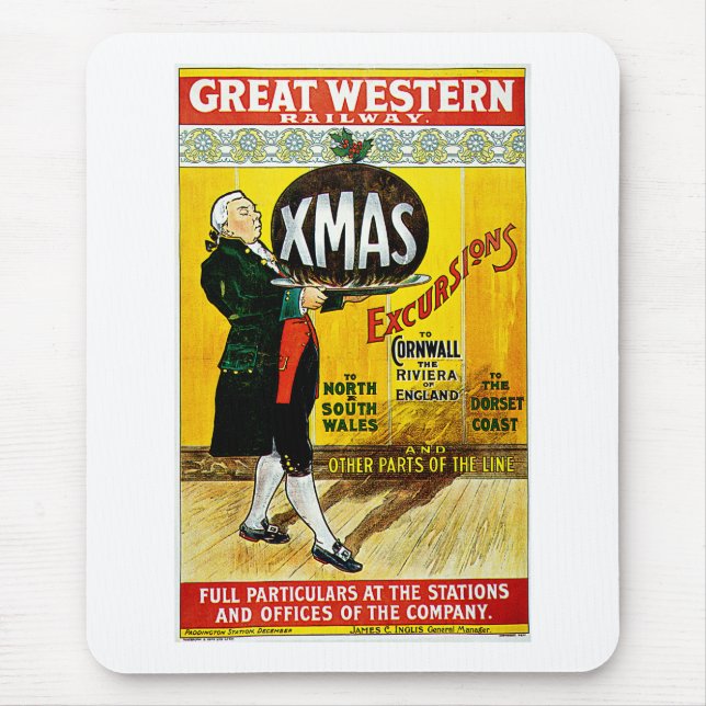 Great Western Railway Xmas Excursions Mouse Pad (Front)