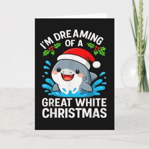 Great White Christmas Shark Funny Santa Holiday Pu Card