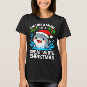 Great White Christmas Shark Funny Santa Holiday Pu T-Shirt