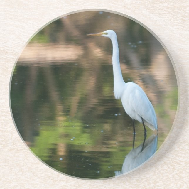 Great White Egret Coaster (Front)