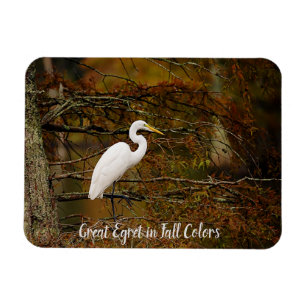 Great White Egret in Fall Colours Flexible Magnet
