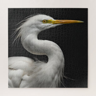Great White Egret Portrait II Jigsaw Puzzle