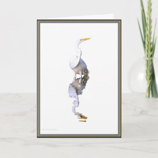 Great White Egret: simple beautiful Bird card. Holiday Card