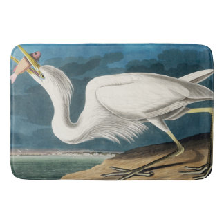 Great White Heron, 1835, The Birds of America Bath Mat