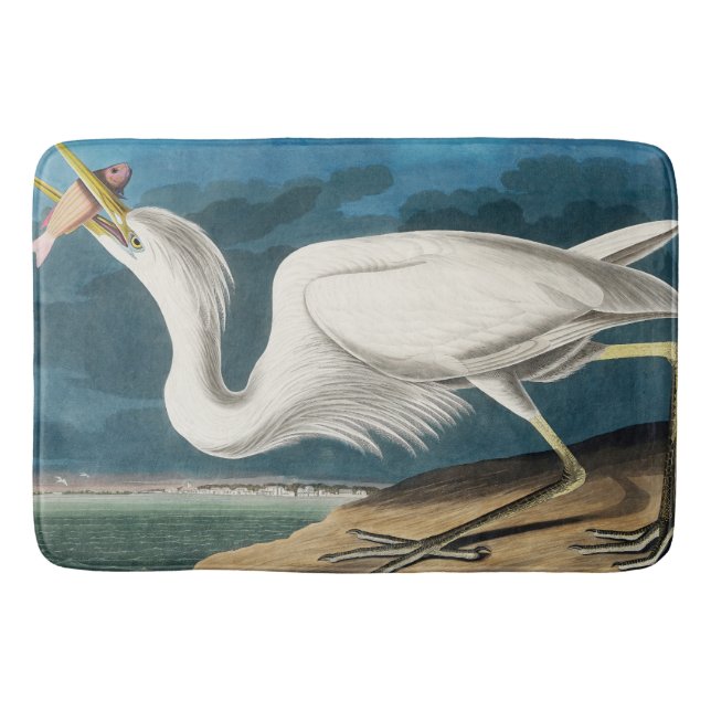 Great White Heron, 1835, The Birds of America Bath Mat (Front)