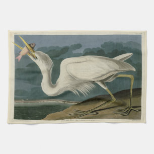 Great White Heron, from Audubon's Birds of America Tea Towel