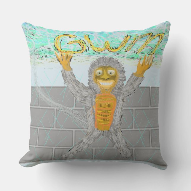 GREAT White Monkey Outdoor Cushion (Front)