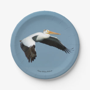 Great White Pelican paper plate