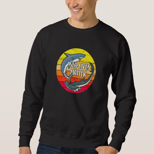Great White Shark And Hammerhead Shark Protect Sha Sweatshirt (Front)