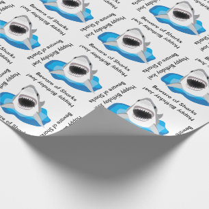 Great White Shark Attack Funny Wrapping Paper