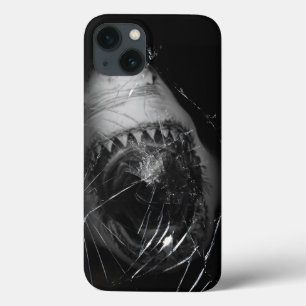 Great white shark attack phone cover under ocean