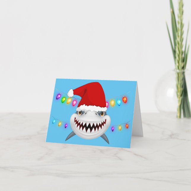 Great White Shark Christmas Greeting Card (Front)