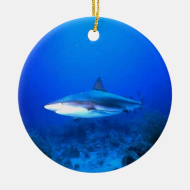 Great White Shark Christmas Ornament (Front)
