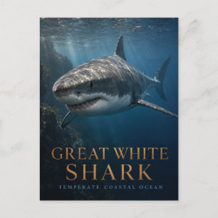 Great White Shark Coastal Ocean ANIMALS Postcard