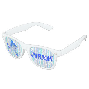 Great White Shark Colourful Sea Stripes Retro Sunglasses