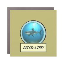 Great White Shark Dark Khaki Car/Truck Magnet