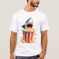 Great White Shark Eating Popcorn Funny Shark And M