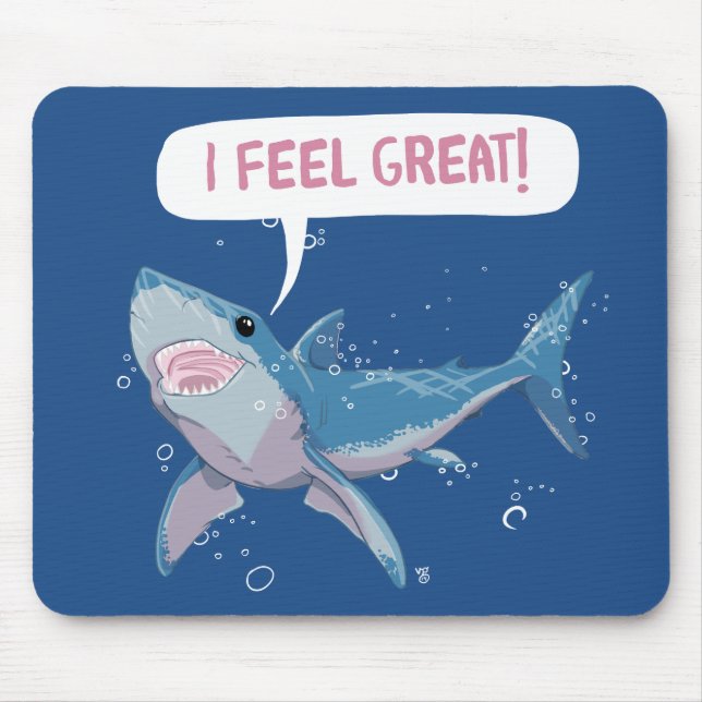 Great White Shark feels Great Mouse Pad (Front)